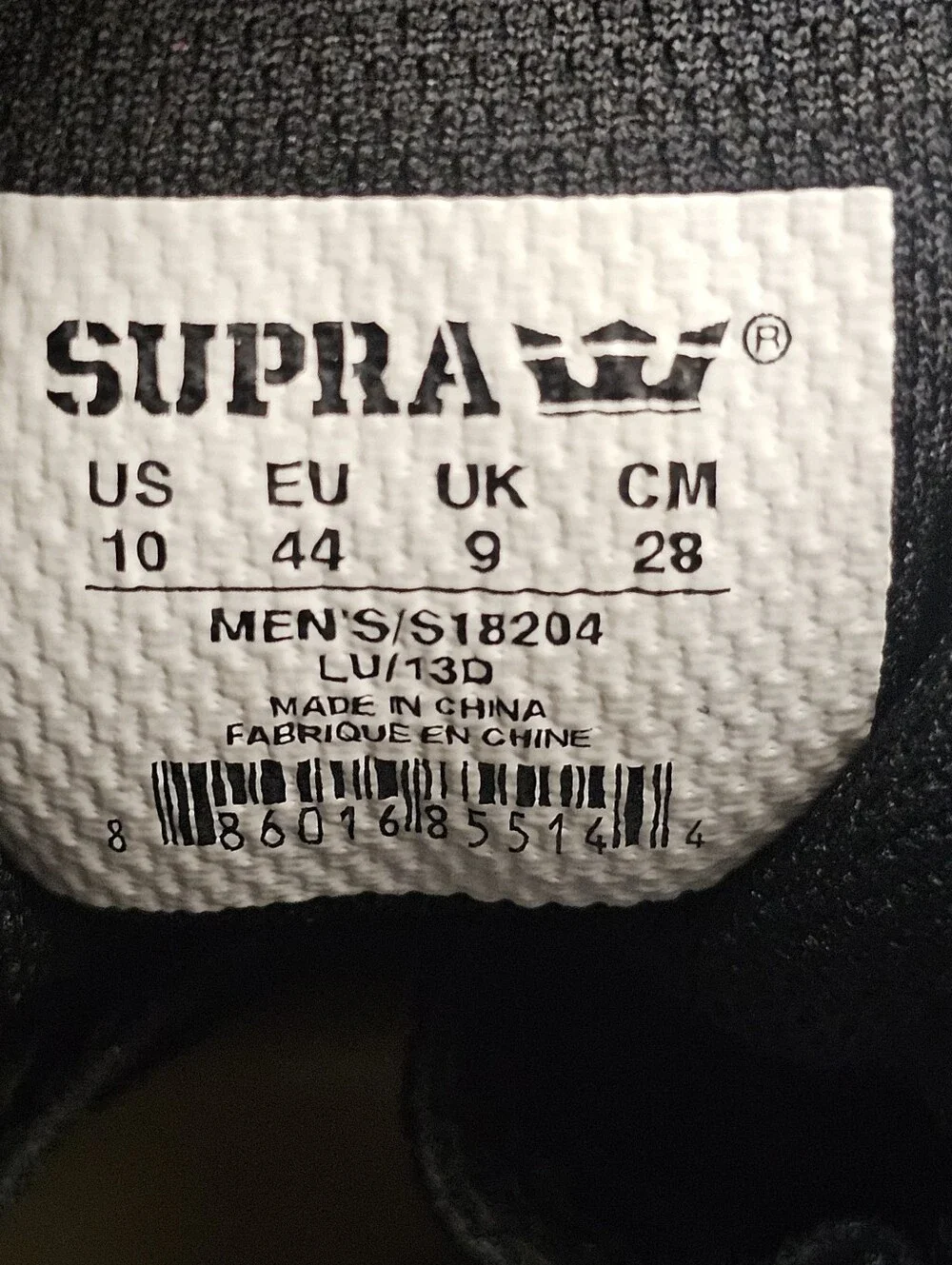 Supra Muska 001 Skytop Men's High Top Sneakers Size 10 Canvas Blue Shoes Lace Up